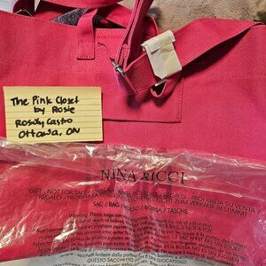 Brand New Nina Ricci Canvass Tote bag in Pink, top handle with strap